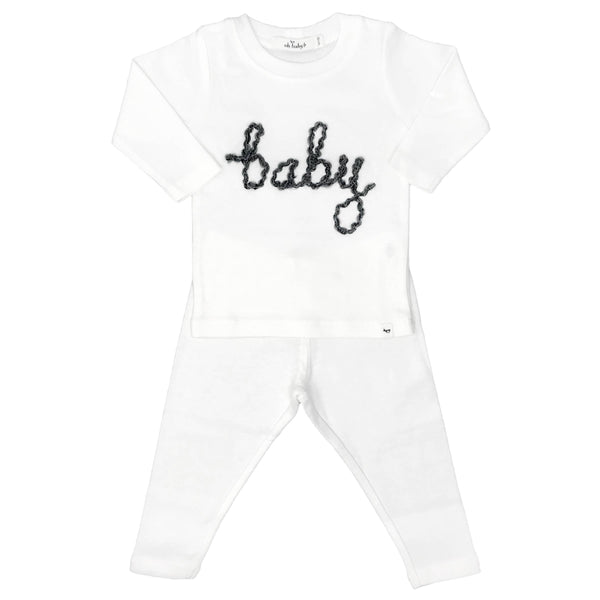 Oh Baby! "Baby"  Charcoal Long Sleeve Set